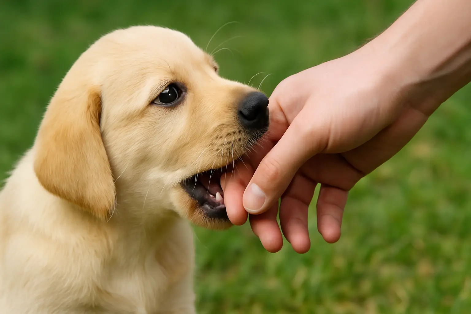 Training der Beißhemmung bei Welpen – ruhiger Umgang zwischen Hund und Mensch