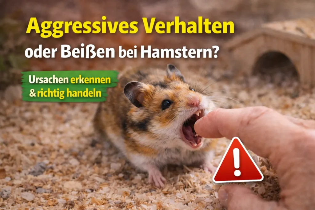 Hamster zeigt aggressives Verhalten und beißt in einen Finger – Warnsignal für Stress oder Unwohlsein